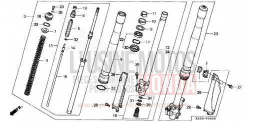 FRONT FORK CR250RT de 1996
